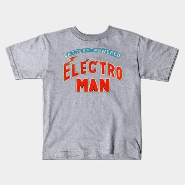 Battery Powered ELECTRO MAN Kids T-Shirt by ideeddido2
